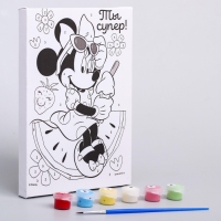 Картина по номерам для детей, 21х15 см, Минни Маус Картина по номерам для детей, 21х15 см, Минни Маус