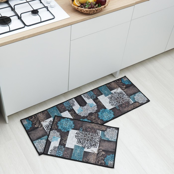 Коврики для дома Доляна &laquo;Цвета&raquo;, 2 шт, 40&times;60 шт: 40&times;120 см