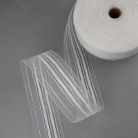 Шторная лента фиксированная сборка, органза, 6 см, 50 ± 1 м, цвет прозрачный/белый Шторная лента фиксированная сборка, органза, 6 см, 50 ± 1 м, цвет прозрачный/белый