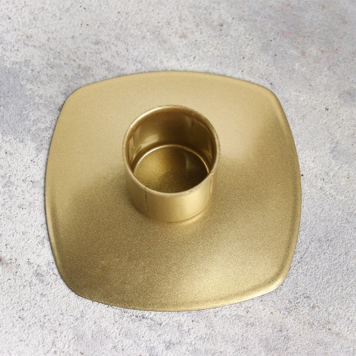 Подсвечник Подсвечник "Квадрат" металл на одну свечу, 7х3 см, золотой