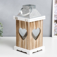 Подсвечник дерево, стекло "Фонарик любви" 15х15х30,5 см Подсвечник дерево, стекло "Фонарик любви" 15х15х30,5 см