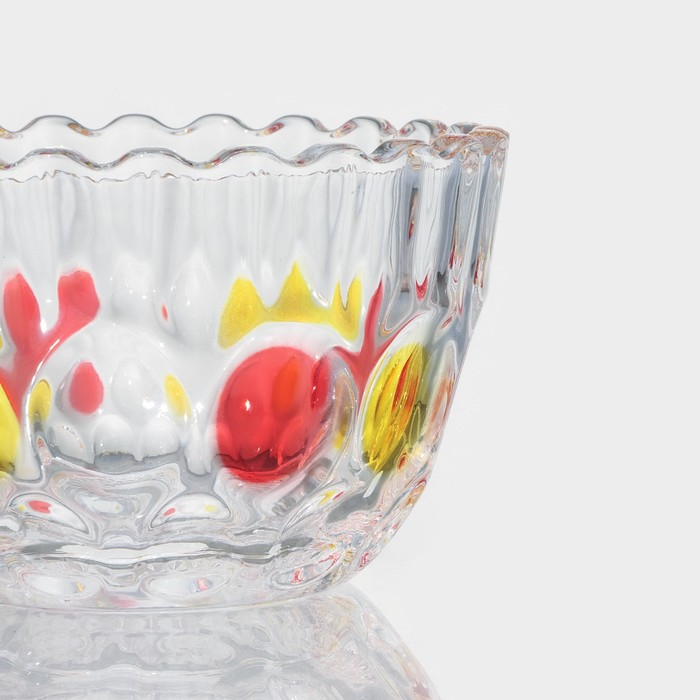 Сахарница стеклянная Доляна &laquo;Венеция краски&raquo;, 250 мл, 10&times;13 см, с крышкой