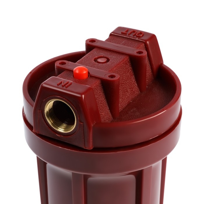Корпус для фильтра Корпус для фильтра "Аквабрайт" АБФ-ГОР-34, 3/4", для горячей воды, ключ и крепеж, красный