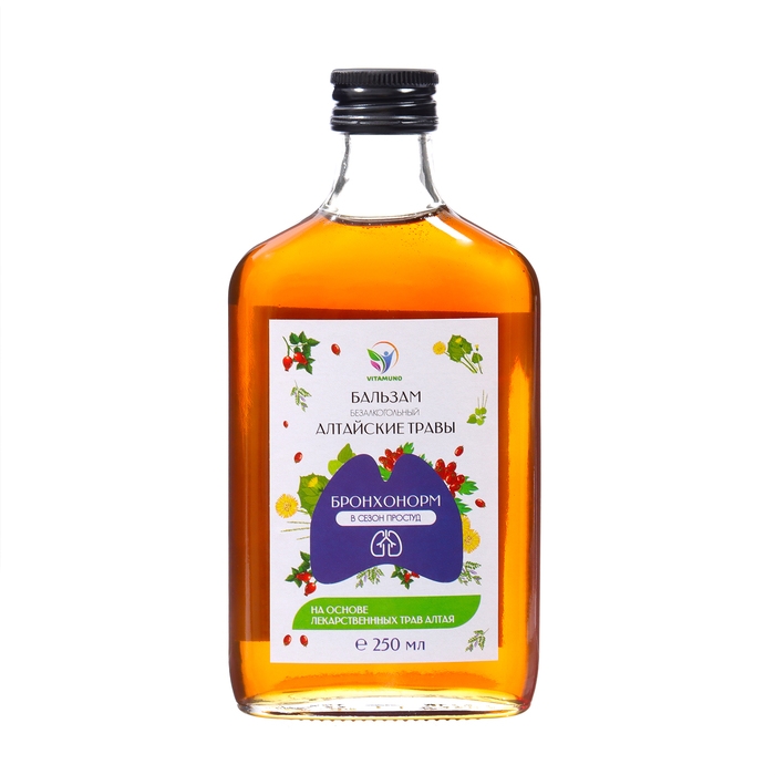 Бальзам Алтайские Травы Бальзам Алтайские Травы "БронхоНорм" при простуде, 250 мл стекло