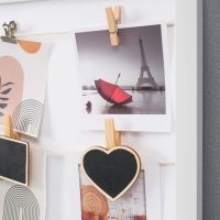 Фоторамка пластик на 4 фото 10х10 см "Стиль" с прищепками, белая 30х30х1,5 см