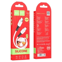 Кабель Hoco X82, Type-C - Type-C, 60 Вт, 3 А, 1 м, оплётка силикон, белый Кабель Hoco X82, Type-C - Type-C, 60 Вт, 3 А, 1 м, оплётка силикон, белый