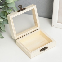 Шкатулка для росписи дерево "Прямоугольная со стеклом" 2,8х7,7х6,5 см Шкатулка для росписи дерево "Прямоугольная со стеклом" 2,8х7,7х6,5 см