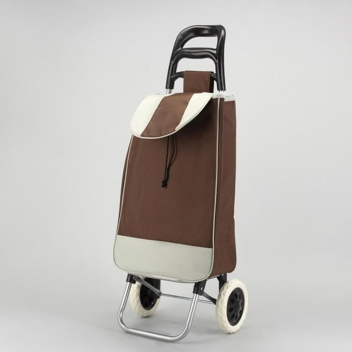 Сумка хозяйственная на колёсах, отдел на шнурке, нагрузка до 25 кг, цвет коричневый Сумка хозяйственная на колёсах, отдел на шнурке, нагрузка до 25 кг, цвет коричневый