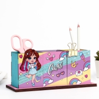 Органайзер для канцелярии &laquo;Сияй&raquo; девочка, 6,5 х 6,5 х 12,2 см