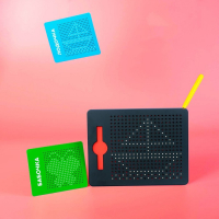 Планшет обучающий &laquo;Магнитное рисование&raquo;, средний, 380 шариков, 10 карточек, цвет чёрный