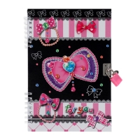 Записная книжка подарочная на замочке, А5, 50 листов, линия, "Бантики", МИКС Записная книжка подарочная на замочке, А5, 50 листов, линия, "Бантики", МИКС