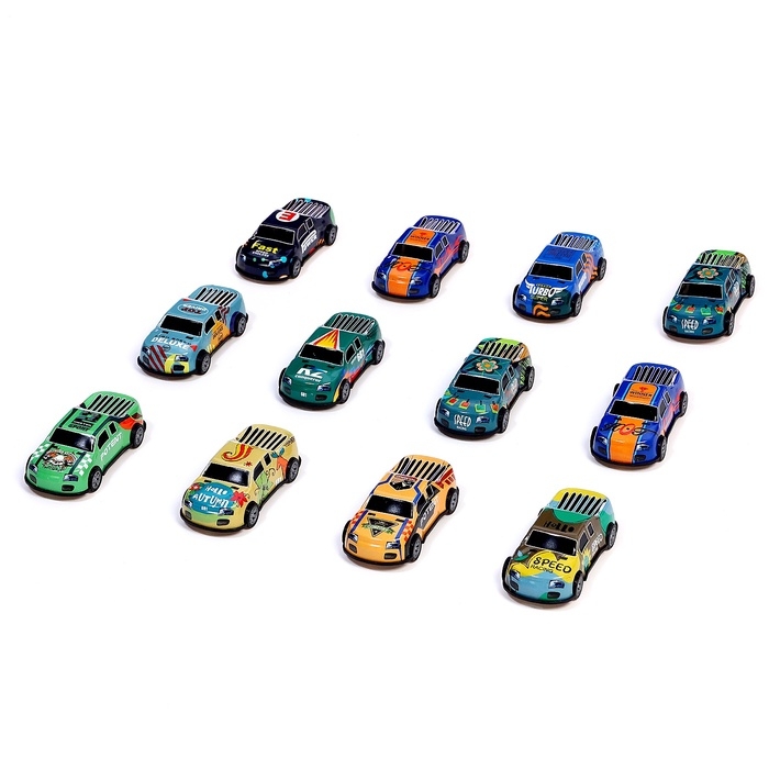 Набор машинок &laquo;Безумные гонки&raquo;, металлические, инерция, игровой коврик, в детском ящике на колёсах с крышкой, 50 шт.