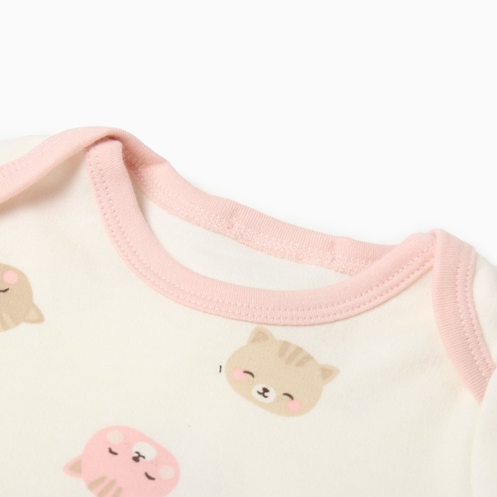 Боди с длинным рукавом, цвет белый, рост 68 (3-6 мес)