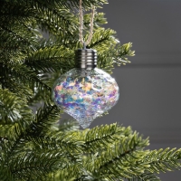 Ёлочный шар &laquo;Ретро&raquo;, батарейки, 5 LED, свечение тёплое белое