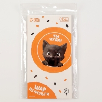 Воздушный шар фольгированный 18" "Котик. Ты чудо", круг, с подложкой Воздушный шар фольгированный 18" "Котик. Ты чудо", круг, с подложкой