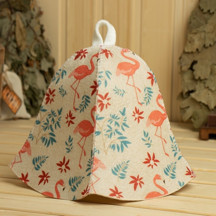 Шапка для бани Шапка для бани "Розовый фламинго"