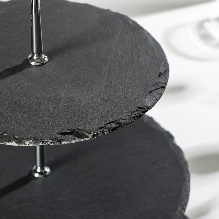 Блюдо из сланца Magistro Valley, 3-ярусное, d=30/25/20×36 см Блюдо из сланца Magistro Valley, 3-ярусное, d=30/25/20×36 см