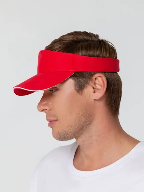 Козырек Active, красный с белым кантом Козырек Active, красный с белым кантом