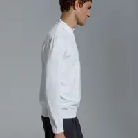 Рубашка поло мужская с длинным рукавом Terrazzo, белая, размер 2XL/3XL Рубашка поло мужская с длинным рукавом Terrazzo, белая, размер 2XL/3XL