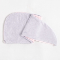 Чалма для сушки волос Этель &laquo;Двухцветная&raquo;, цв.розовый/фиолетовый, 65*25 см, 100% п/э