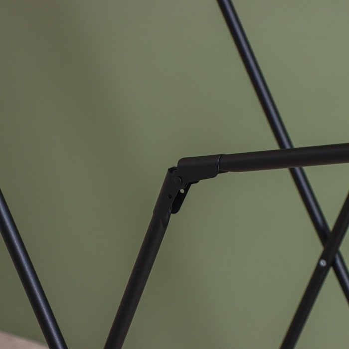 Сушилка для белья напольная складная, рабочая длина 18 м, высота от пола 95 см, ширина 54 см, чёрная