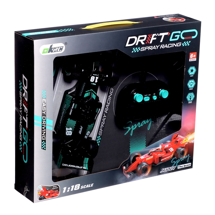 Машина радиоуправляемая &laquo;Формула&raquo;, 1:18, эффект дыма, работает от аккумулятора, цвет черный