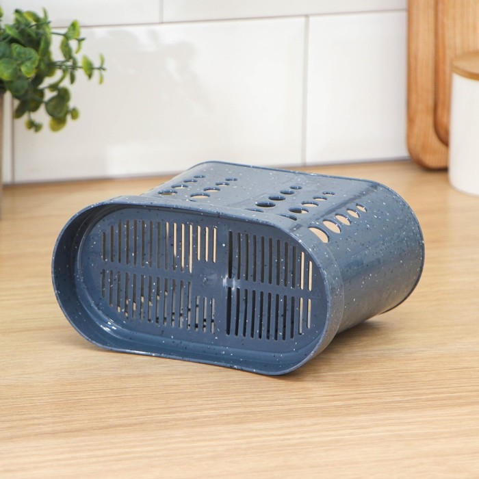 Сушилка для столовых приборов STONE, 16,8&times;8,4&times;13,3 см, цвет темный камень