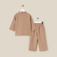 Костюм детский домашний (рубашка и брюки) SL HOME р 28 (86-92), кофейный