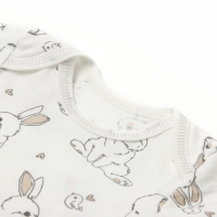 Боди детское с коротким рукавом, цвет белый/зайчики, рост 80