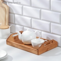 Поднос деревянный с декором, с покрытием, 30&times;20&times;6,5 см, сосна