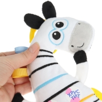 Подвеска мягконабивная &laquo;Зебра Хрустящая&raquo;, погремушка, прорезыватель, шуршит, Мякиши