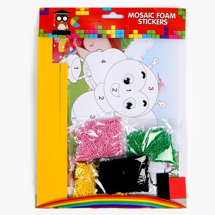 Набор для творчества: аппликация EVA крошкой и раскраска - наклейки &laquo;Милые насекомые&raquo;