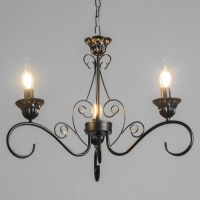 Люстра "Азазель" 3xE14 40Вт черно-золотой 57х57х39,5-98 см BayerLux Люстра "Азазель" 3xE14 40Вт черно-золотой 57х57х39,5-98 см BayerLux