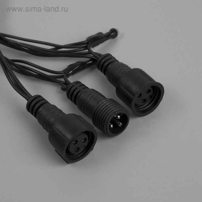 Гирлянда &laquo;Нить&raquo; 10 м, IP44, УМС, тёмная нить, 100 LED, свечение синее, мерцание белым, 220 В