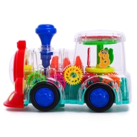 Паровоз «Шестерёнки», световые и звуковые эффекты, работает от батареек, МИКС Паровоз «Шестерёнки», световые и звуковые эффекты, работает от батареек, МИКС