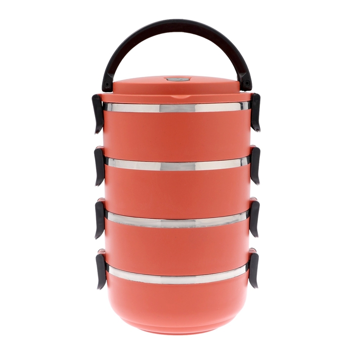 Ланч-бокс "Доляна", 2 л, сохраняет тепло 3 ч, 14 х 26 см,  коричневый