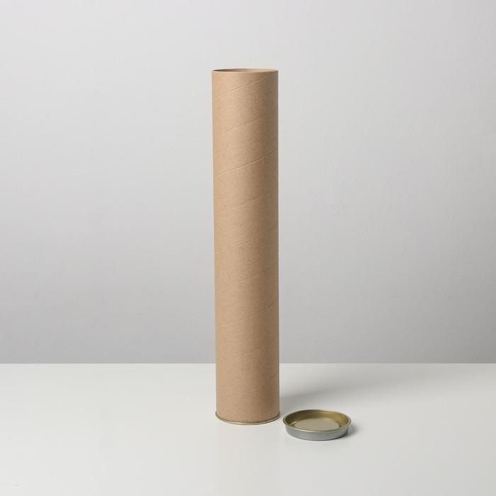 Тубус 63х350 мм (330 мм внутренняя высота),плотный картон, металлическая крышка Тубус 63х350 мм (330 мм внутренняя высота),плотный картон, металлическая крышка