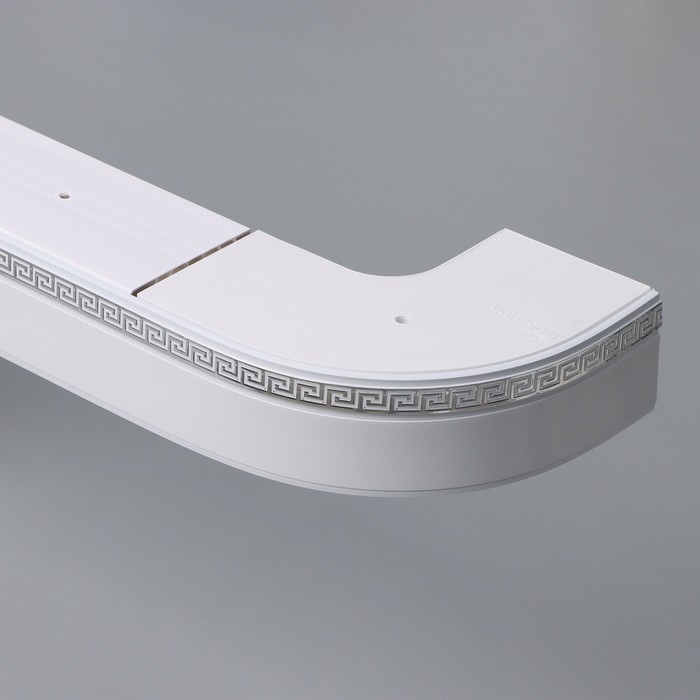 Карниз двухрядный, &laquo;Ультракомпакт. Лабиринт&raquo;, 200 см, с декоративной планкой, цвет белый