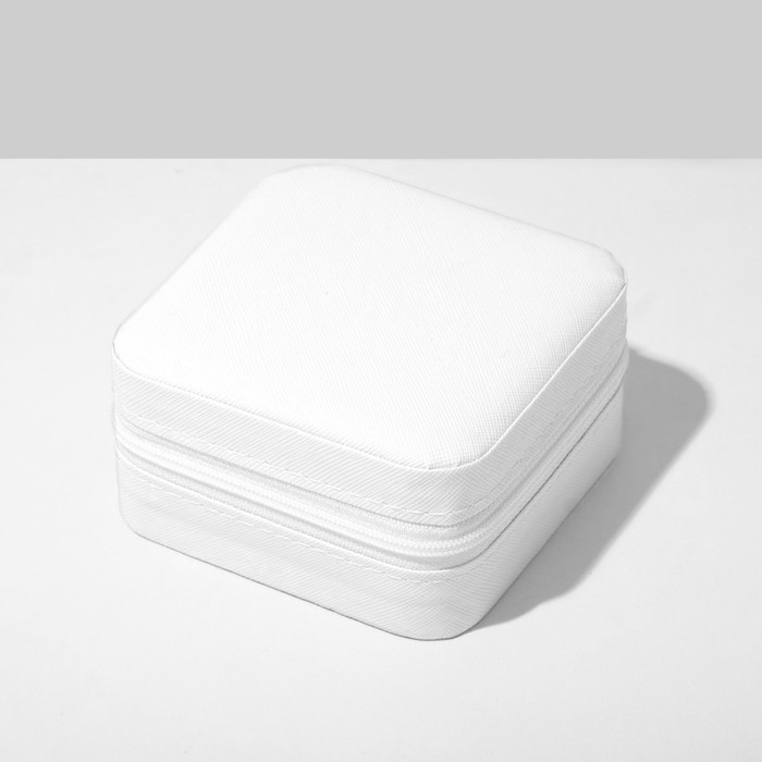 Органайзер для хранения украшений &laquo;Шкатулка портативная&raquo;, 10,5&times;10,5&times;5 см, цвет белый