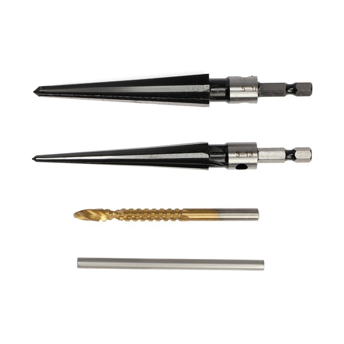 Набор сверл конических и фрезерных ТУНДРА, HSS, 3 - 13 мм, 5 - 16 мм, 6 мм, вороток Набор сверл конических и фрезерных ТУНДРА, HSS, 3 - 13 мм, 5 - 16 мм, 6 мм, вороток