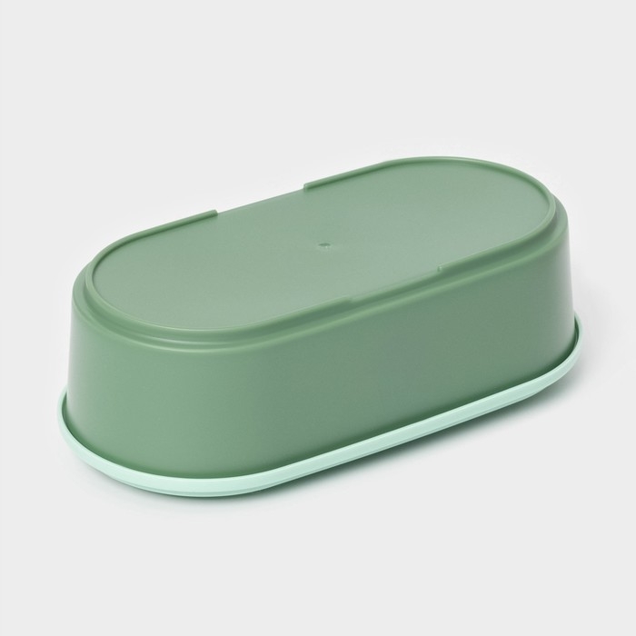 Ланч - бокс двухуровневый с крышкой &laquo;Милитари&raquo;, 17,5&times;9,2&times;6 см, 430 мл, 270 мл, столовые приборы, цвет зелёный