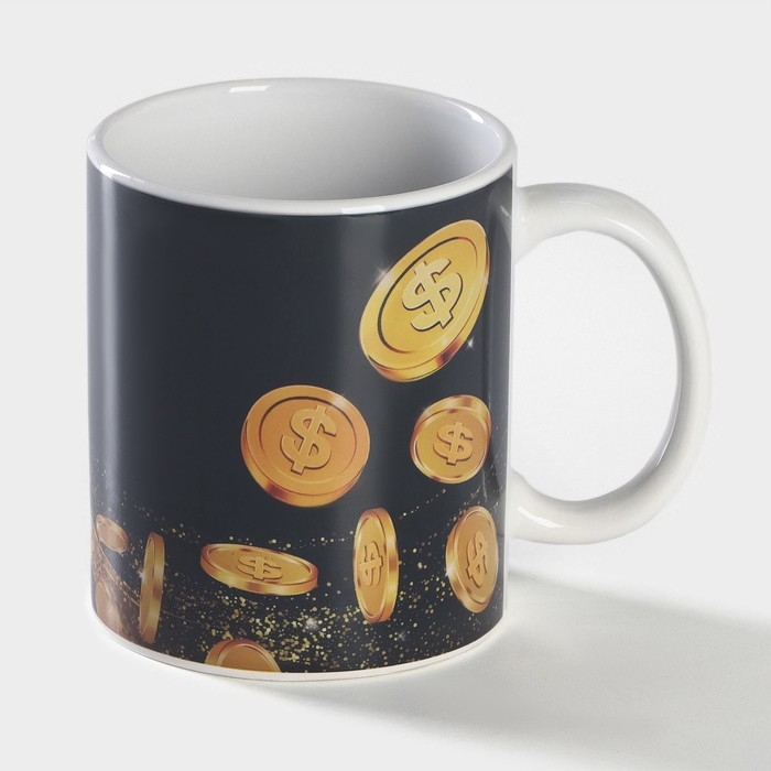 Кружка-хамелеон керамическая Доляна &laquo;Кран&raquo;, 350 мл, цвет чёрный