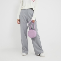 Сумка женская круглая из искусственной кожи, 18х18 см, цвет сиреневый Сумка женская круглая из искусственной кожи, 18х18 см, цвет сиреневый