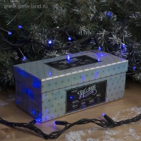Гирлянда &laquo;Нить&raquo; 10 м, IP65, УМС, тёмная нить, 100 LED, свечение синее, 220 В