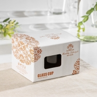 Кружка стеклянная с деревянной подставкой и ложкой &laquo;Лимон&raquo;, 300 мл, рисунок МИКС