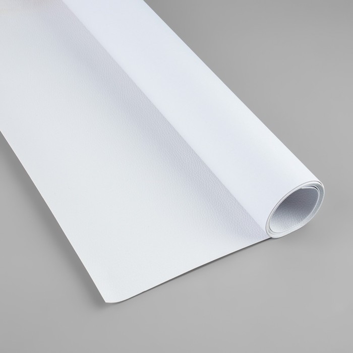 Искусственная кожа, с клеевой основой, 137 &times; 50 см, 0,5 мм, цвет белый