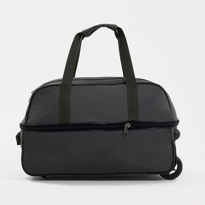 Сумка дорожная на колёсах, отдел на молнии, с увеличением, наружный карман, цвет хаки Сумка дорожная на колёсах, отдел на молнии, с увеличением, наружный карман, цвет хаки