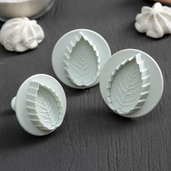 Набор плунжеров кондитерских Доляна «Лист большой», 3 шт Набор плунжеров кондитерских Доляна «Лист большой», 3 шт