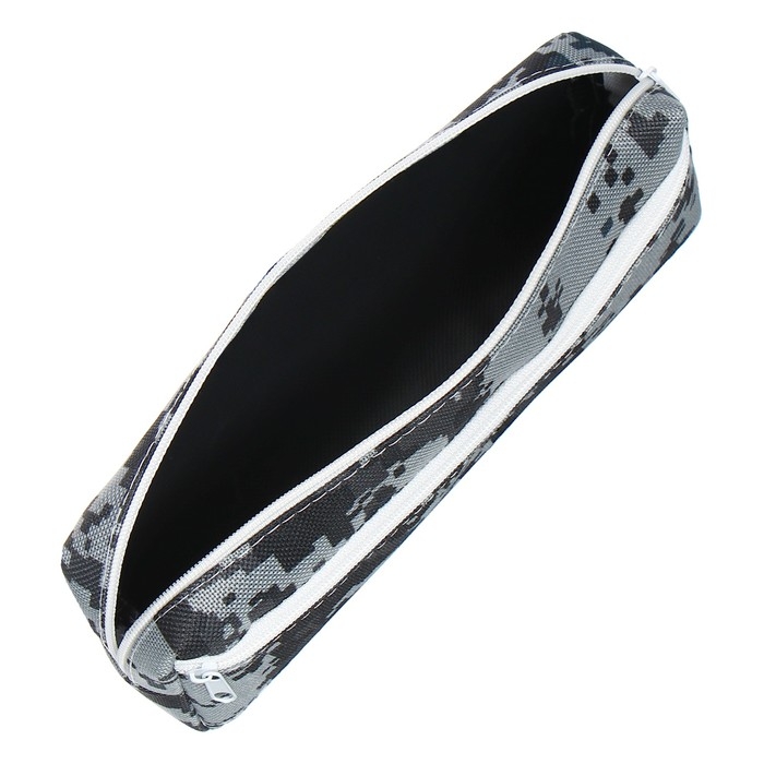 Пенал школьный на молнии Calligrata Пенал школьный на молнии Calligrata "Миллитари", 2 отделения, серый