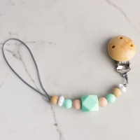 Подарочный набор: Держатель для соски и прорезыватель, мятный, Крошка Я Подарочный набор: Держатель для соски и прорезыватель, мятный, Крошка Я